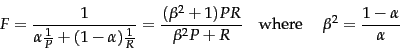 \begin{displaymath}
F = \frac{1}{\alpha\frac{1}{P} + (1-\alpha)\frac{1}{R}}
= \...
...
\mbox{\quad where \quad} \beta^2 = \frac{1-\alpha}{\alpha}
\end{displaymath}