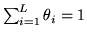$\sum_{i = 1}^L \theta_i = 1$